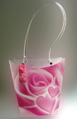 Τυπωμένο το συνήθεια πλαστικό λουλουδιών δώρων φρέσκο φέρνει τις τσάντες, Floral τσάντες μεταφορέων